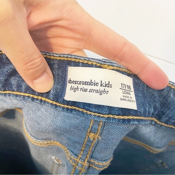 Abercrombie & Fitch Kids | Girl’s Adjustable Waist High Rise Straight 17/18 Long - Picture 4 of 8